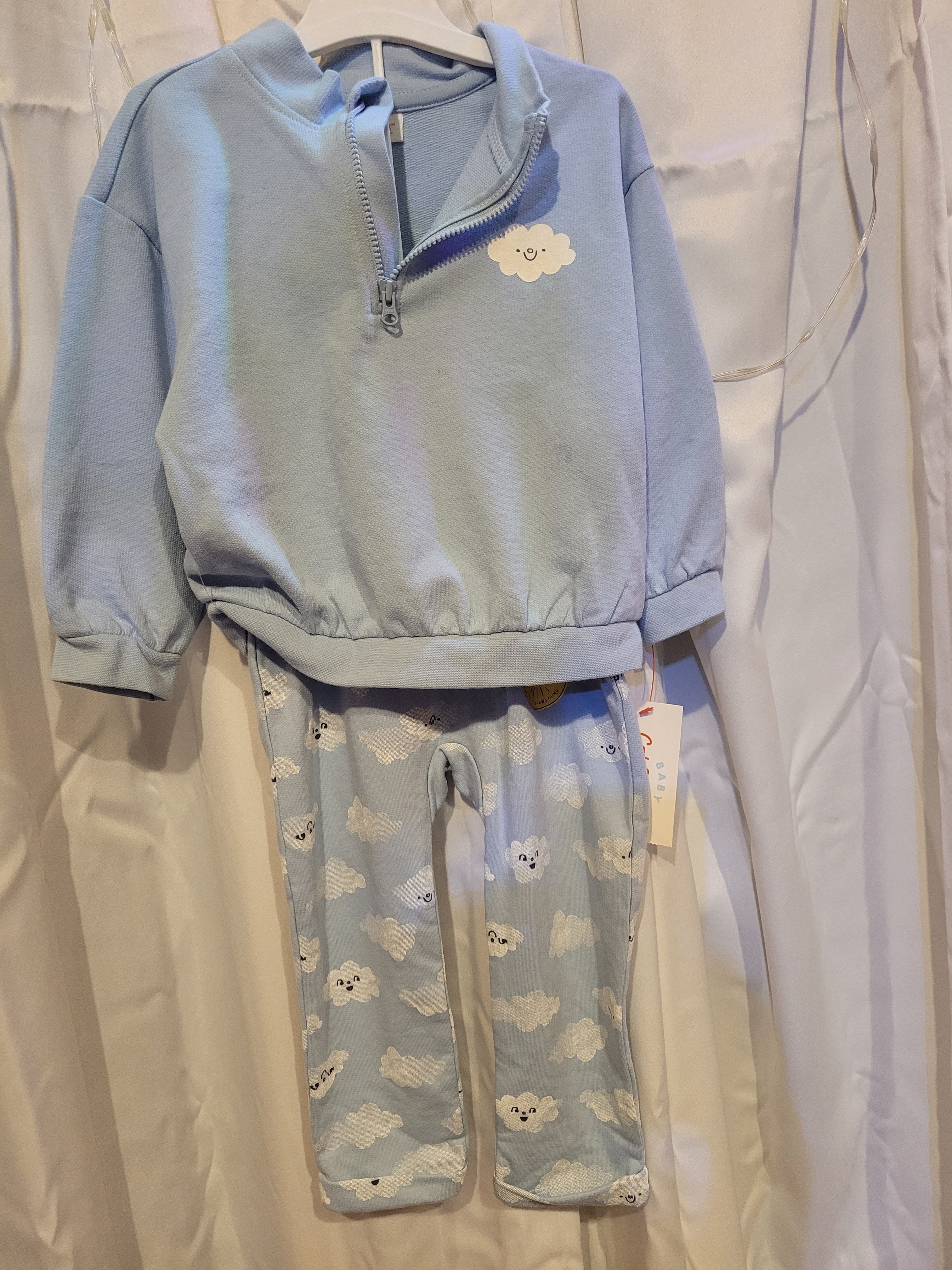 Cat & Jack Light Blue Cloud Hoodie And Leggings Set